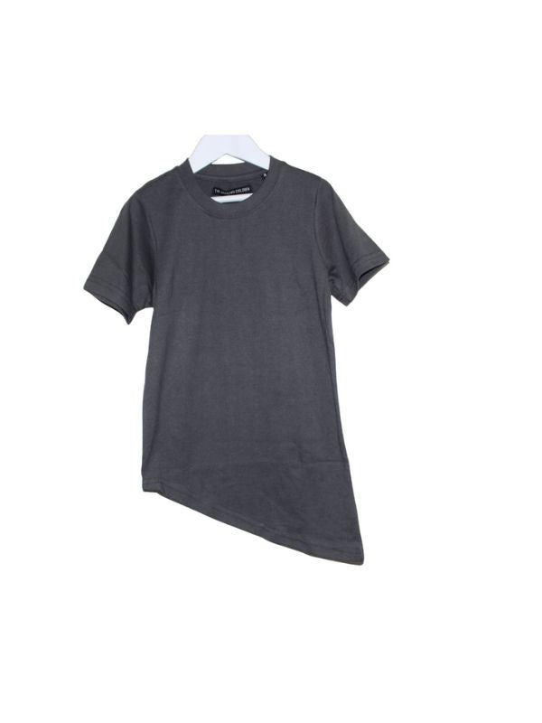 A relaxed-fit unisex t-shirt tees made from premium cotton, featuring a unique angled design on the rear of the tee t-shirt.