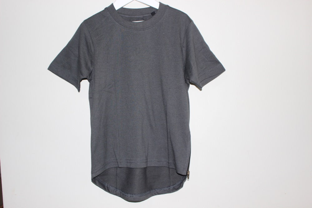 A relaxed-fit unisex tee t-shirt made from premium cotton, featuring a unique angled design.